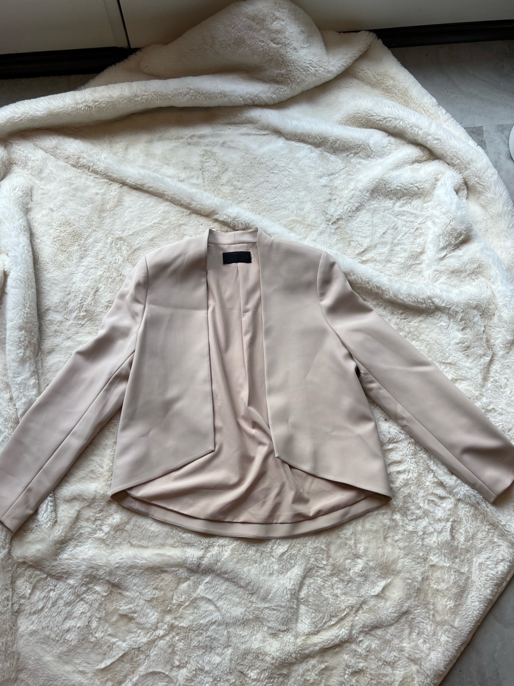 Light Blush Open Front Blazer